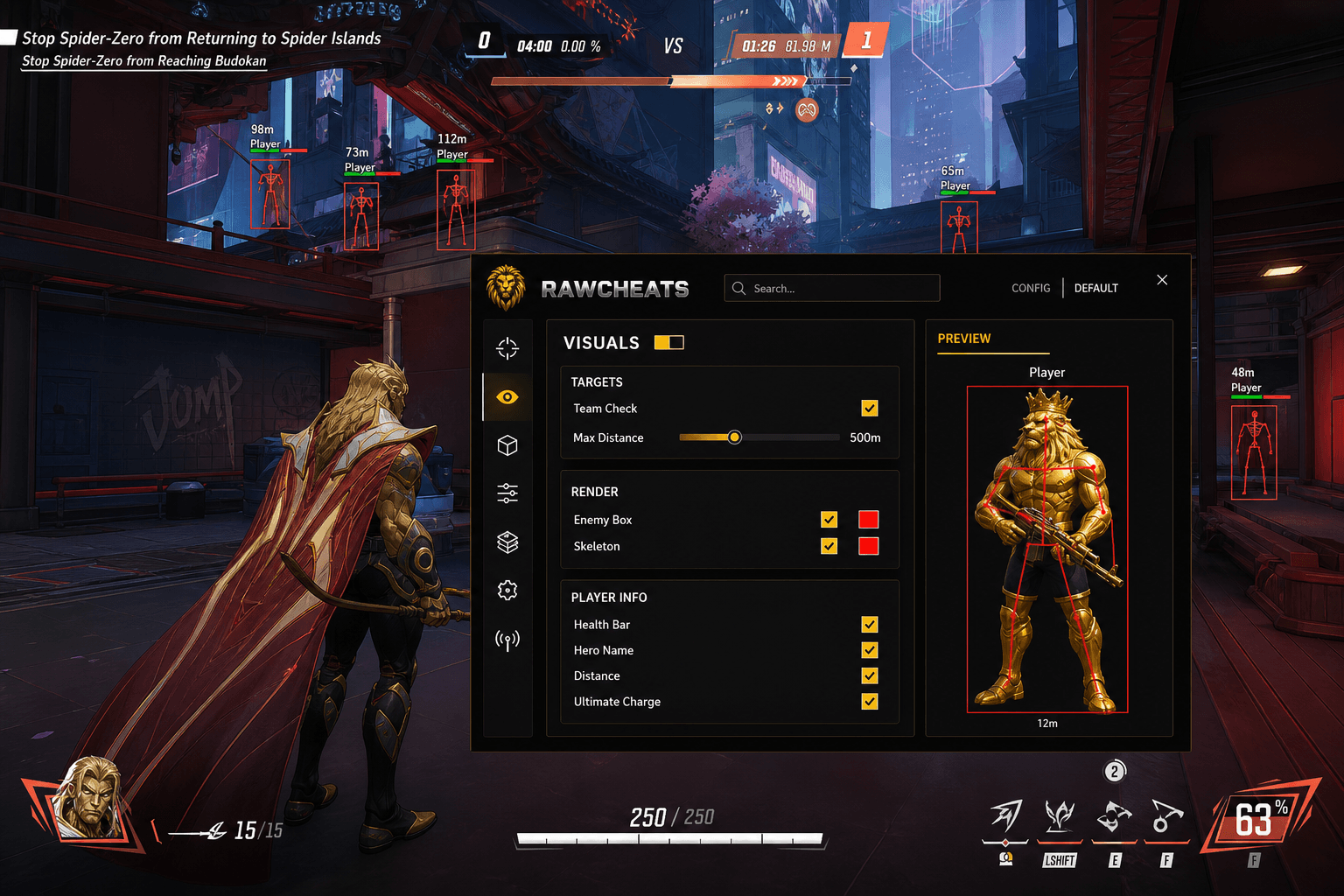 Best Marvel Rivals Esp in 2026 — What Actually Works — in-game screenshot showing RawCheats overlay
