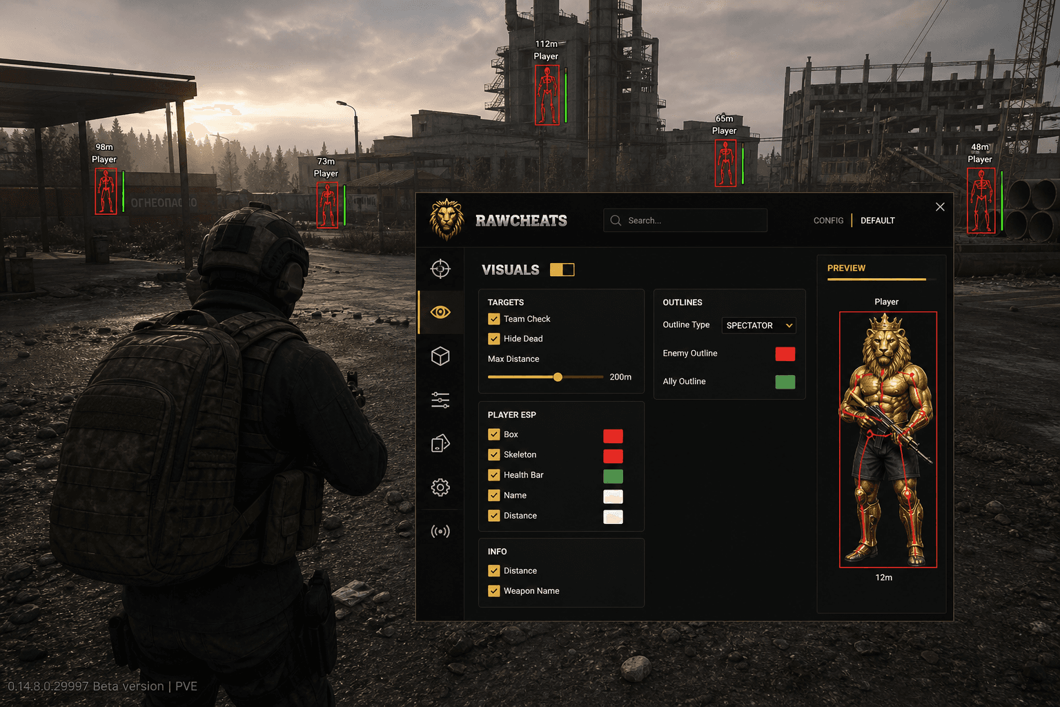 Best Escape from Tarkov ESP in 2026 — What Actually Works — in-game screenshot showing RawCheats overlay
