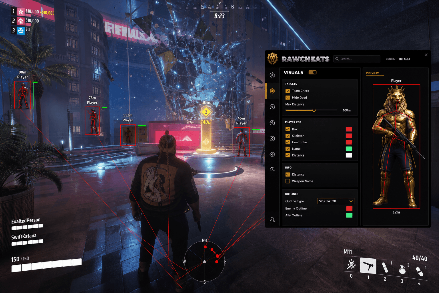 Best The Finals Cheats (2026) — in-game screenshot showing RawCheats overlay
