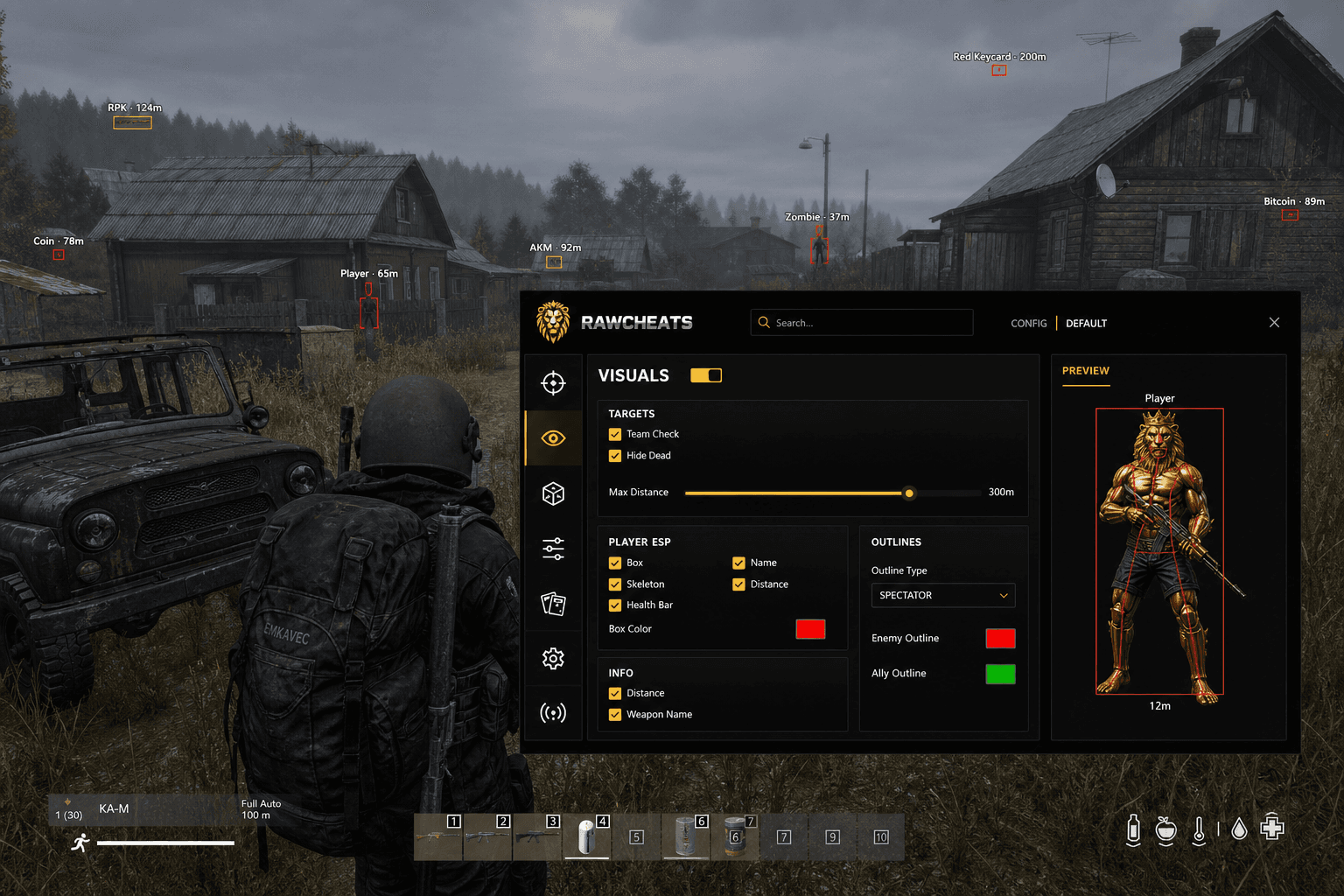 Best DayZ Loot ESP in 2026 — What Actually Works — in-game screenshot showing RawCheats overlay