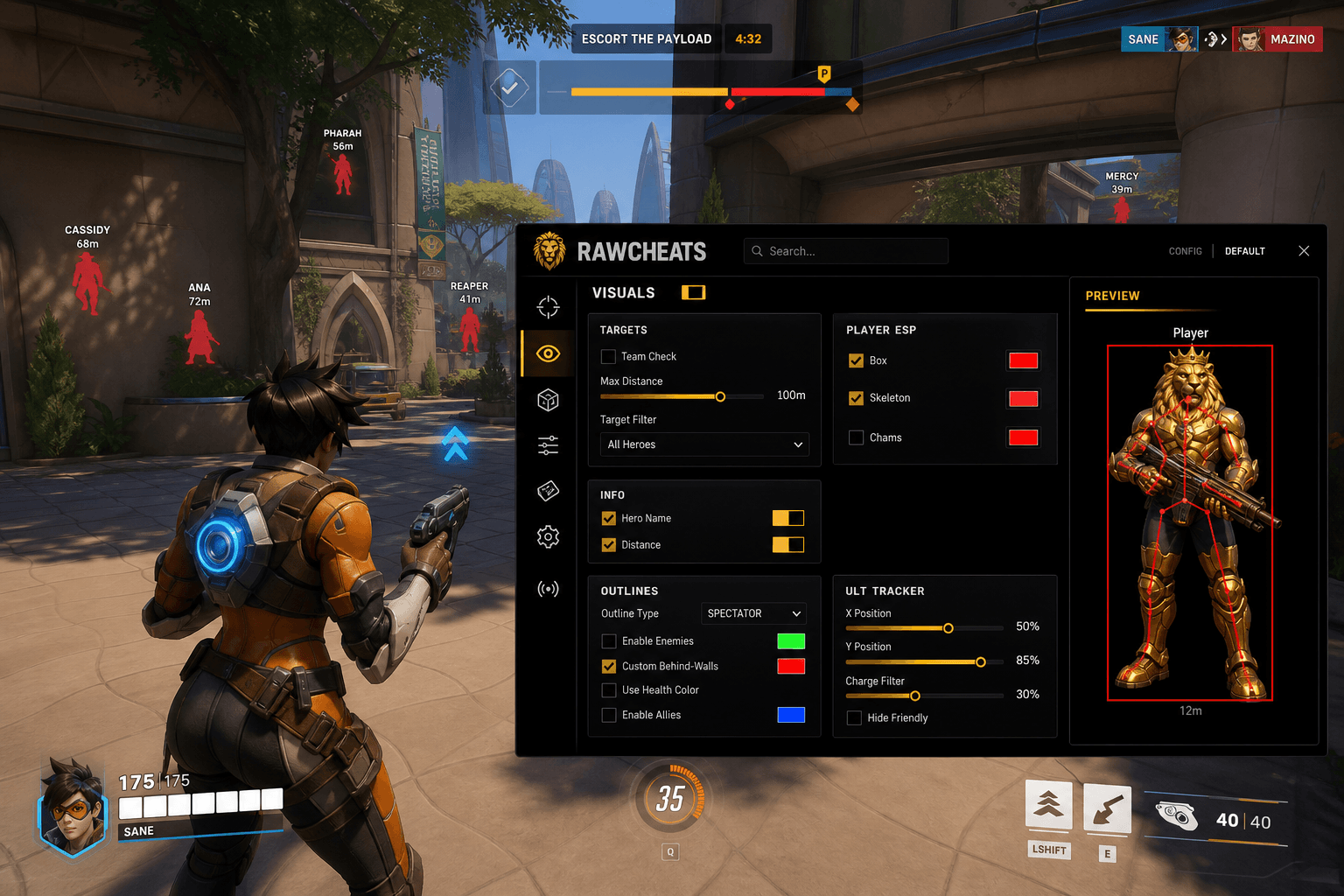 Best Overwatch 2 Wallhack in 2026 — What Actually Works — in-game screenshot showing RawCheats overlay