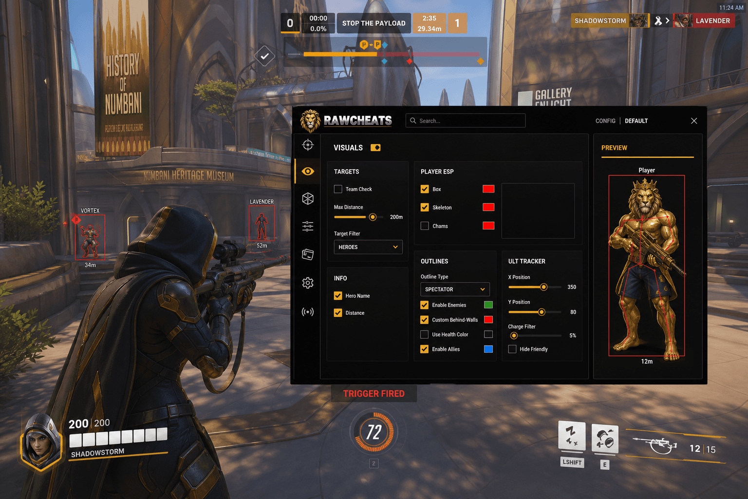 Best Overwatch 2 Triggerbot in 2026 — What Actually Works — in-game screenshot showing RawCheats overlay