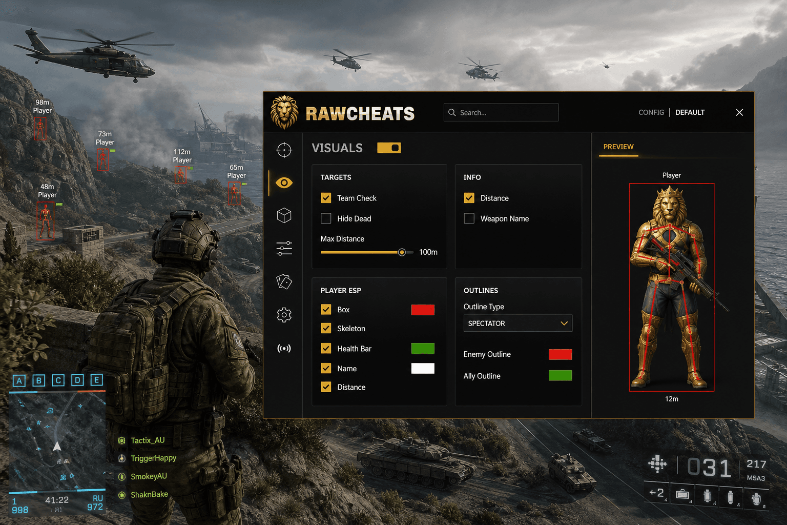 Best Battlefield 6 Esp in 2026 — What Actually Works — in-game screenshot showing RawCheats overlay