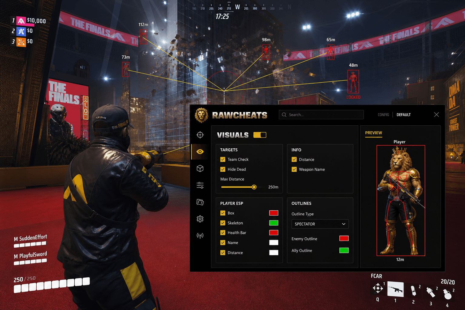 Best The Finals Aimbot in 2026 — What Actually Works — in-game screenshot showing RawCheats overlay