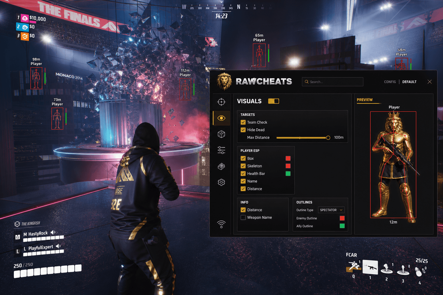 Best The Finals Esp in 2026 — What Actually Works — in-game screenshot showing RawCheats overlay