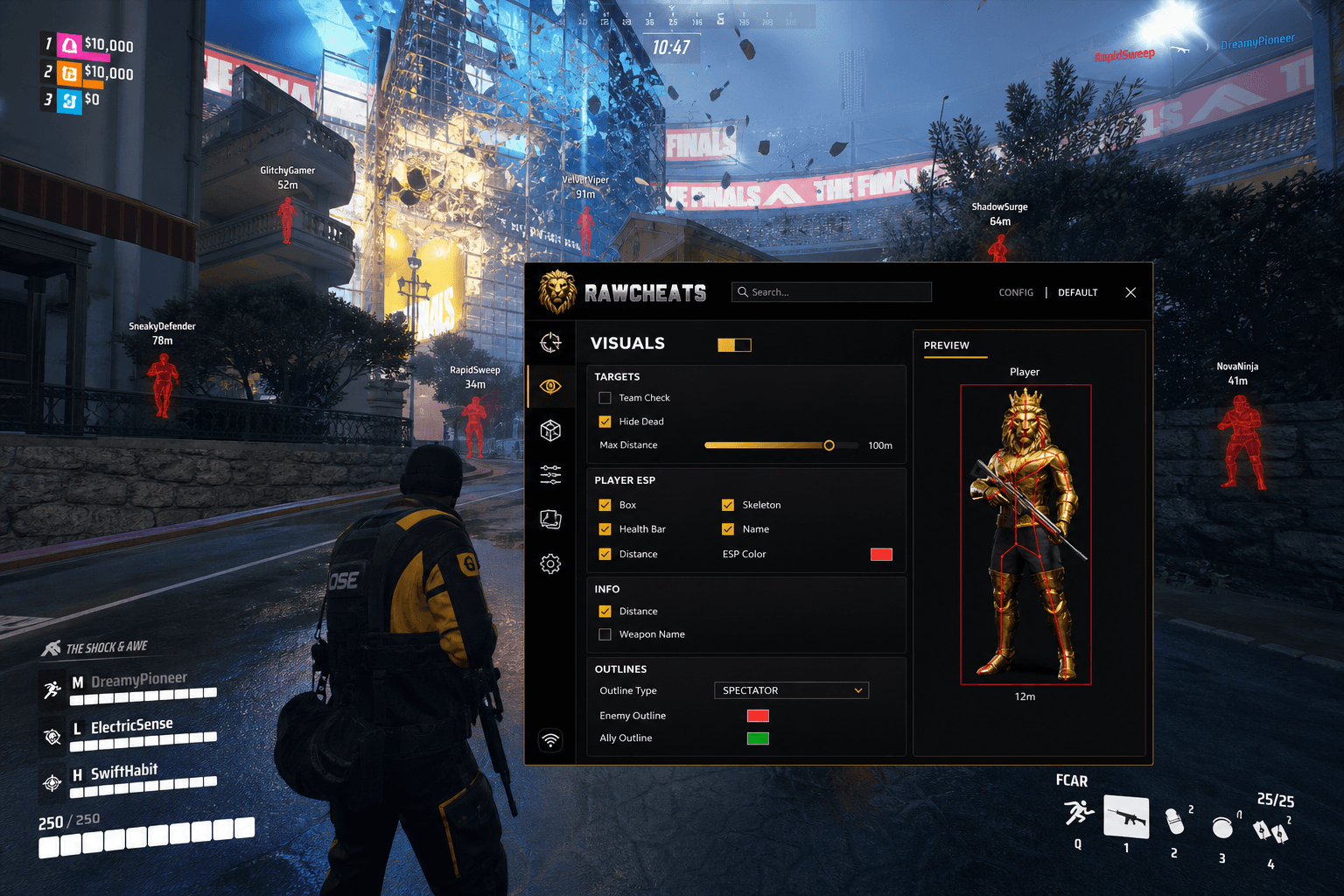 Best The Finals Wallhack in 2026 — What Actually Works — in-game screenshot showing RawCheats overlay